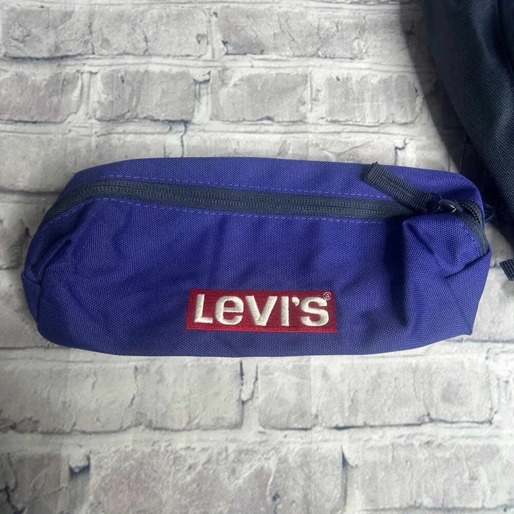 NWT Levi's Boys Box Logo School Backpack Kids ONE SIZE (Navy/Blue)